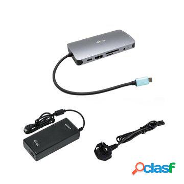 Usb-c metal nano dock hdmi/vga with lan + charger 112w
