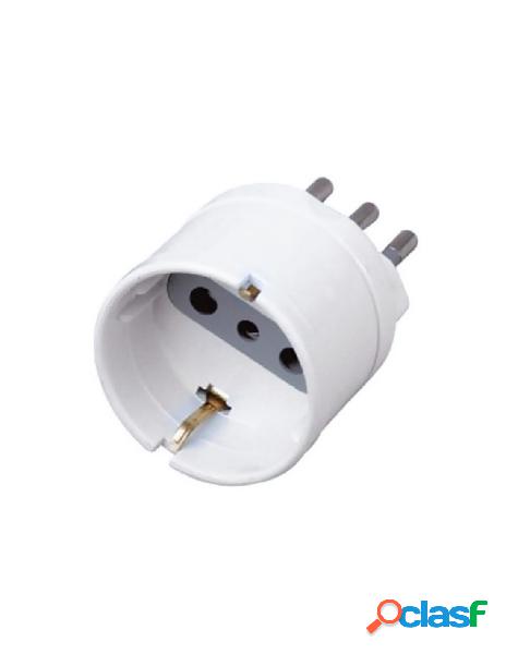 V-tac - adattatore spina elettrica 10a 2p+t con 1 presa