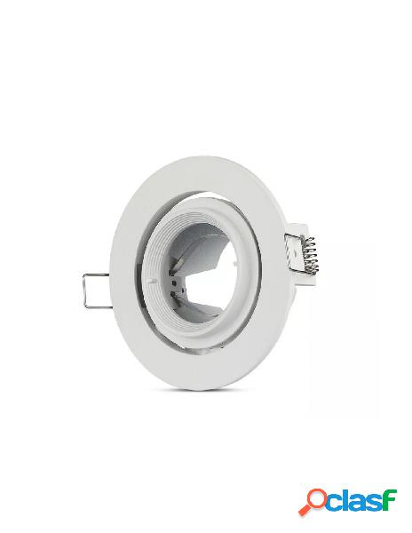 V-tac - porta faretto led gu10 mr16 da incasso colore bianco