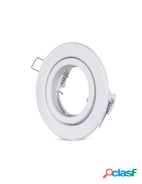 V-tac - porta faretto led gu10 mr16 rotondo con molla colore