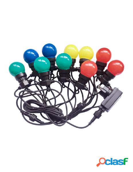 V-tac - stringa catena con 10 lampade led rgby rotolo da 5