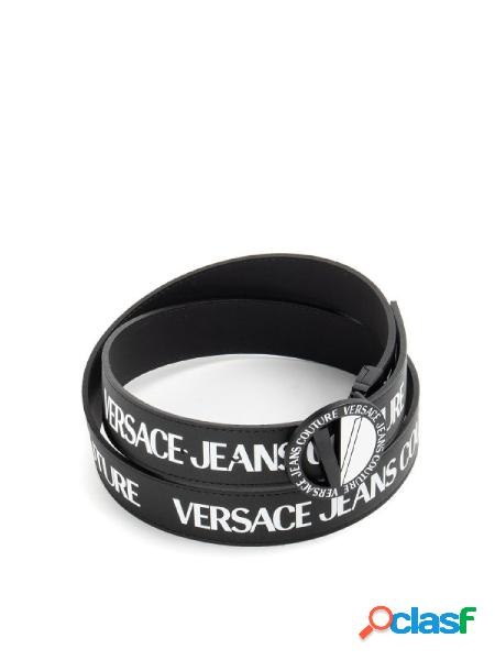 VERSACE JEANS COUTURE Cintura in pelle con stampa logo all