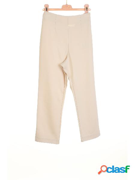 VICOLO GIRL Pantaloni a vita alta con pinces CREMA