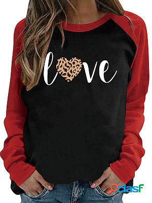 Valentine's Day Long-sleeved New Love Love Print Raglan