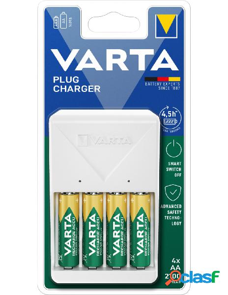 Varta - caricabatterie compatto a spina pocket charger per 4