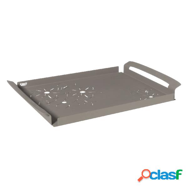 Vassoio grande in stile floreale Fior di Loto in metallo,