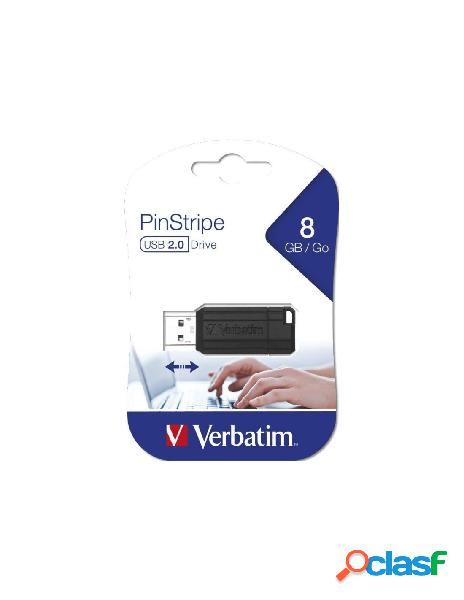 Verbatim chiavetta usb 8gb 2.0 pin-stripe black