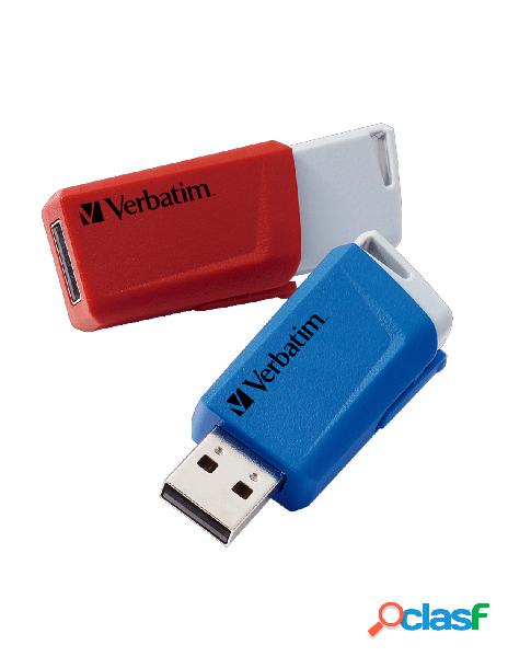Verbatim - due chiavette store n click 32gb rosso e blu
