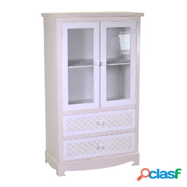 Vetrinetta con 2 cassetti in legno stile classico colore