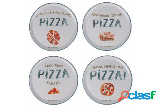 Villa D&apos;Este Le Travisate Piatto Pizza 33 Cm Set 4 Pz