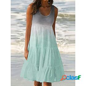Women's Beach Dress Beach Wear Patchwork Print Mini Dress