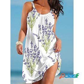 Women's Beach Dress Beach Wear Print Mini Dress Leaf Basic