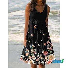 Women's Beach Dress Beach Wear Ruched Print Mini Dress