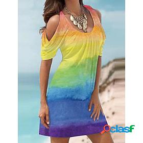 Womens Beach Dress Resort Wear Beach Wear Cold Shoulder