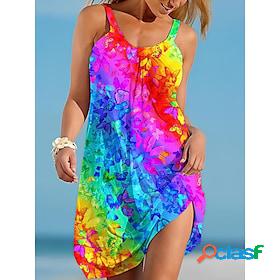 Womens Beach Dress Resort Wear Beach Wear Print Mini Dress
