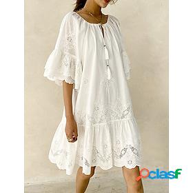 Women's Casual Dress Cotton Dress Cotton Mini Dress Daily