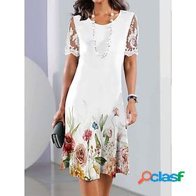 Women's Casual Dress Floral Summer Dress Print Dress Crew