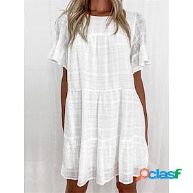 Women's Casual Dress Plain Shift Dress Summer Dress Crew