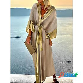 Women's Casual Dress Satin Dress Sundress Long Dress Maxi