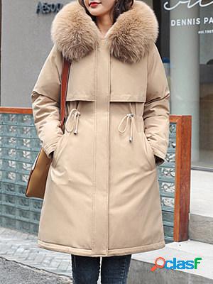 Womens Coat with Fur Hood Maxi Down Parka Puffer Jacket