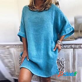 Womens Cotton Linen Dress Cotton And Linen Mini Dress Home