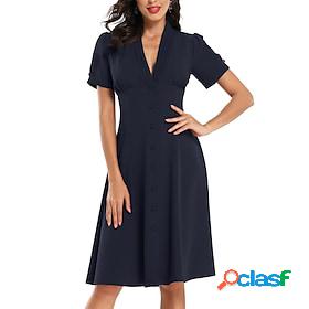 Women's Elegant Holiday Mini Dress Vintage Dress Ruched