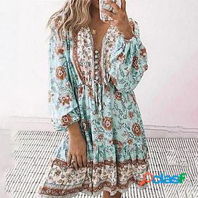 Women's Ethnic Dress A Line Dress Boho Dress Mini Dress