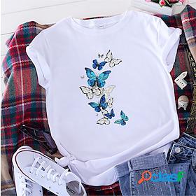Women's T shirt Tee Basic Print Basic Butterfly T-shirt