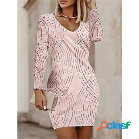 Women's Work Dress Bodycon Sheath Dress Mini Dress Pink