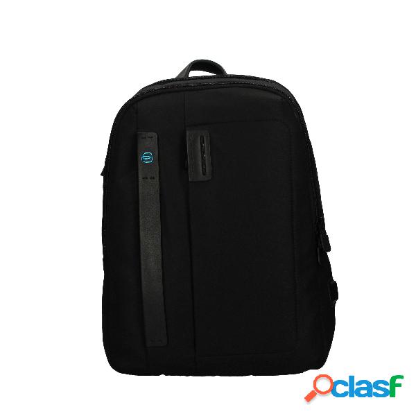 Zaino porta computer da 14" in pelle - Nero-chevron / TU
