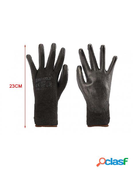 Zorei - 12 paia guanti da lavoro nero taglia s 7 con