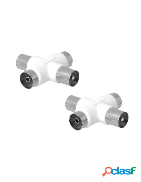Zorei - 2 pezzi sdoppiatore splitter per antenna tv 2