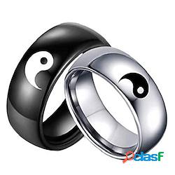 anello in acciaio inossidabile nero yin yang tai chi anello