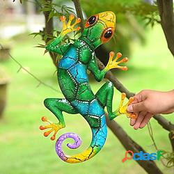 decorazione in metallo per esterni, figurina di geco,
