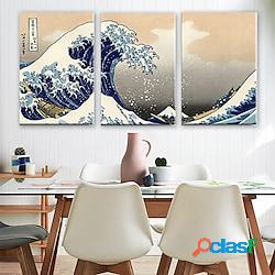 grande ondata di kanagawa katsushika hokusai 3 pezzi moderni