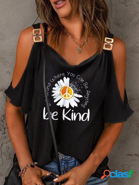 incavato Scollo a V Casuale Jersey Camicia