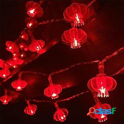 lanterna rossa luci stringa 6m 40led decorazione felice anno