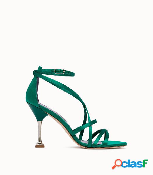 lella baldi sandali in raso 380 colore verde