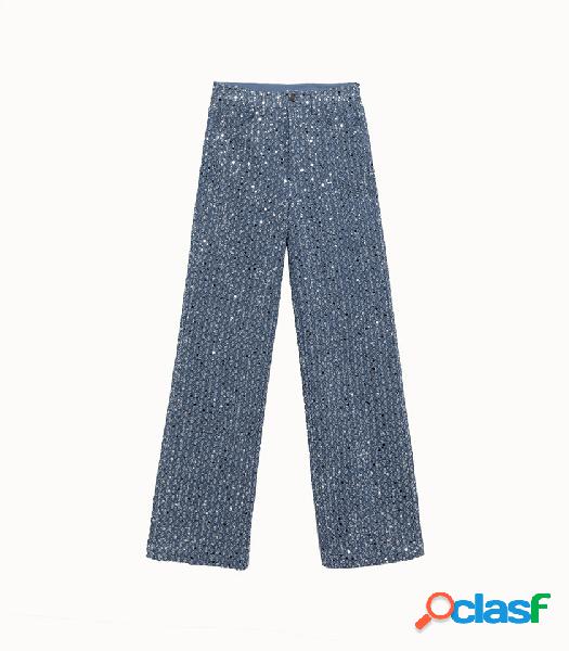 rotate pantalone in twill con pailettes