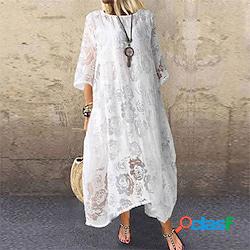 vestito a trapezio da donna abito swing abito lungo abito