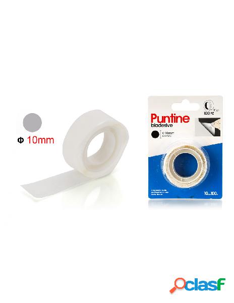 100pcs punti biadesivi tondi multiuso &oslash10mm