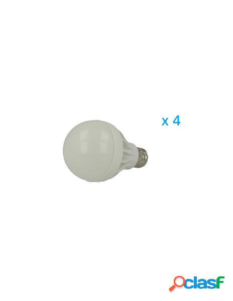 A2zworld - 4 pz lampade led e27 bulbo 7w60w bianco freddo