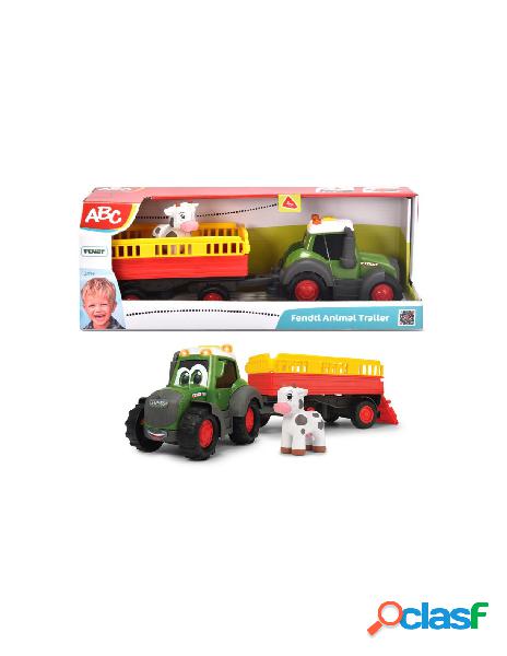 Abc fendti trattore con trailer cm. 30 + mucca, luci e suoni