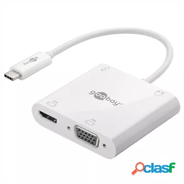 Adattatore Goobay da USB-C a HDMI/VGA - PD 100W - Bianco