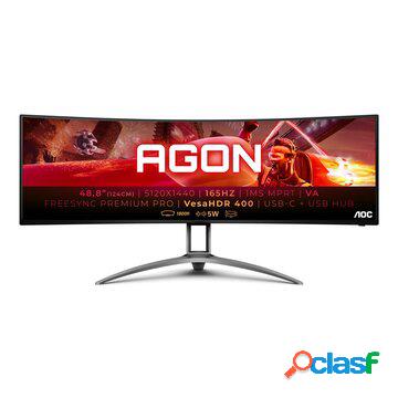 Ag493ucx2 49" quad hd led nero, rosso