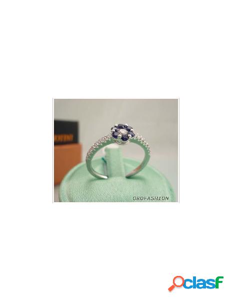 Anello oro bianco con zaffiri e diamanti - Valore 650