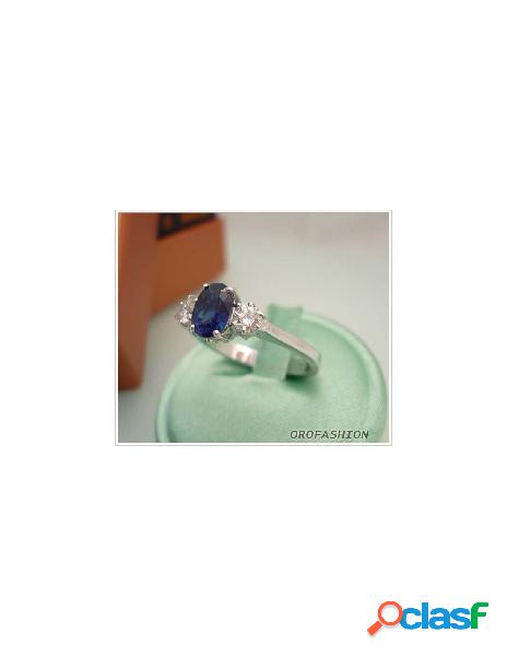 Anello oro bianco zaffiro e diamanti - Valore 1770