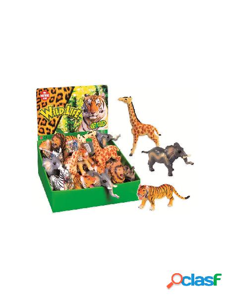 Animali giungla 24/32 cm soft display 18 pz