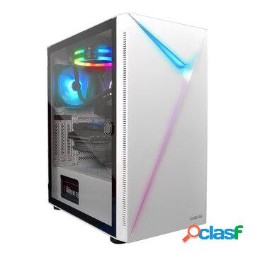 Argus e4 elite white mid tower led strip + 120mm argb tg