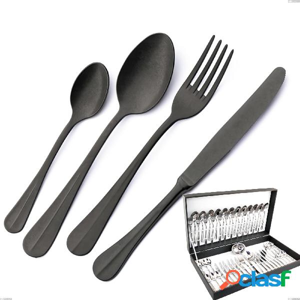 Astuccio 51 pezzi Royal Retrò PVD Black, Acciaio inox 18/10
